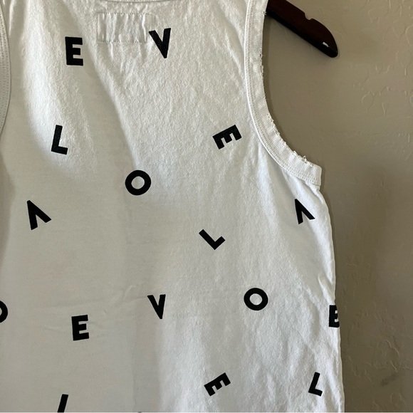 Current/Elliott White Tank Top with Black Print Love Size 1 - Picture 11 of 12